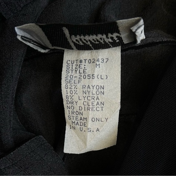 Showstopper Vintage Tadashi Shoji Dress Mesh Sheer Illusion Long Sleeve Gown M - Picture 13 of 13